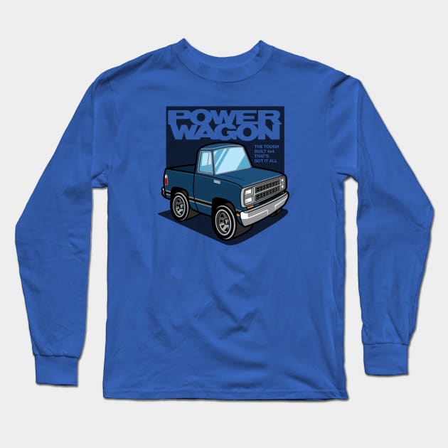 Medium Blue Metallic - Power Wagon (1980) Long Sleeve T-Shirt by jepegdesign